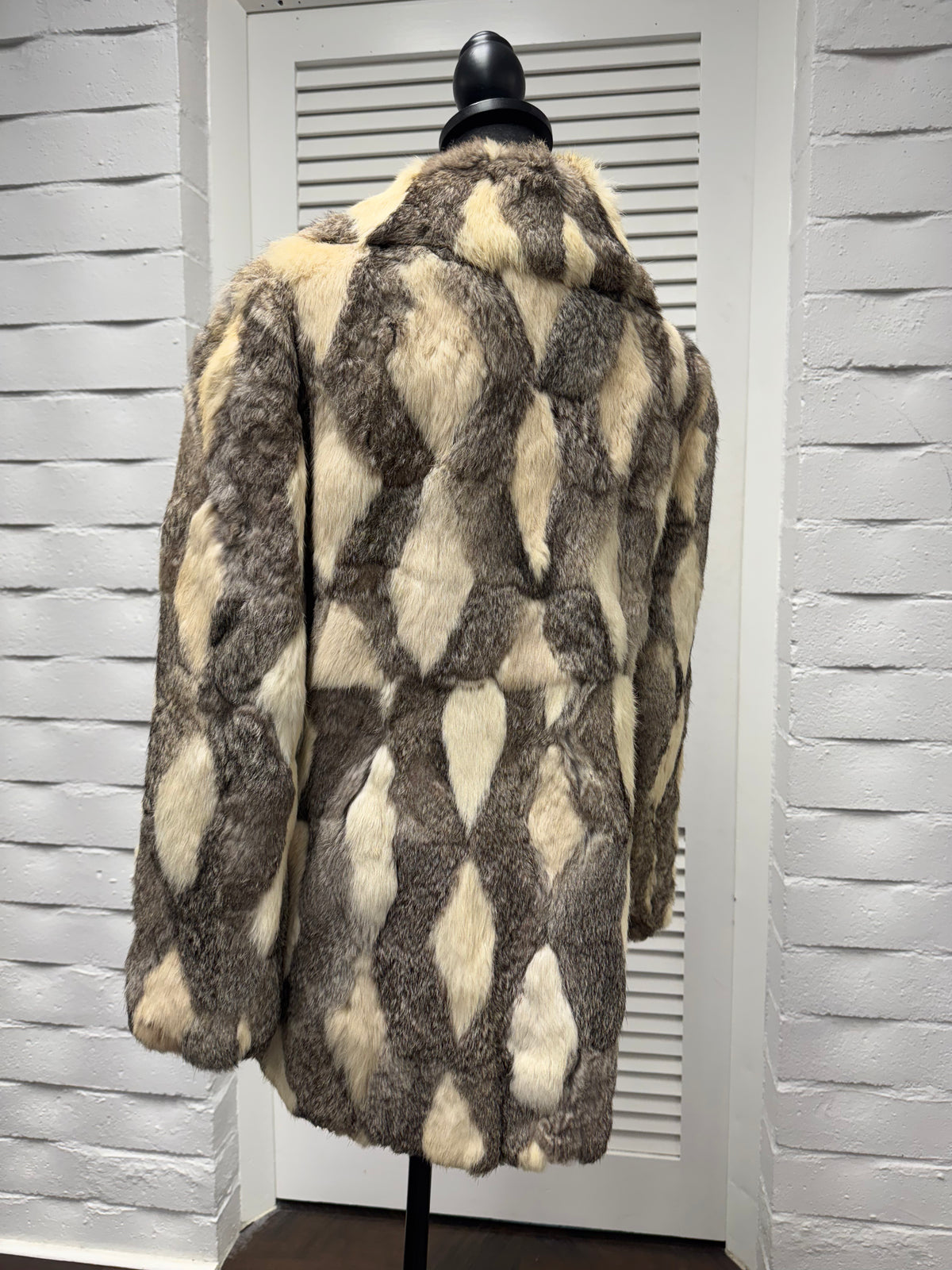 Vintage White & Grey Rabbit Jacket