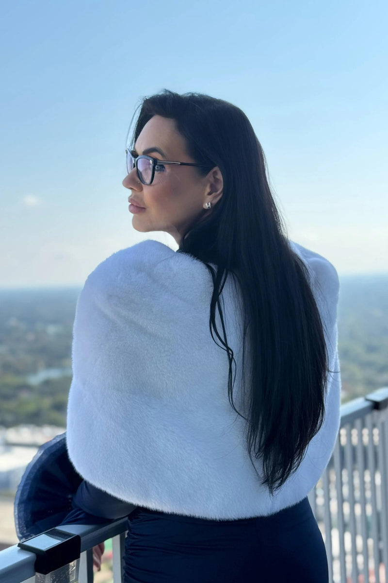 White Mink Fancy Stole