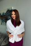 White Mink Stole with Pull-Through Closure