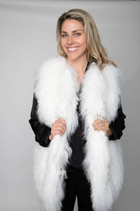 LaBelle Since 1919 White Mongolian Lamb Vest