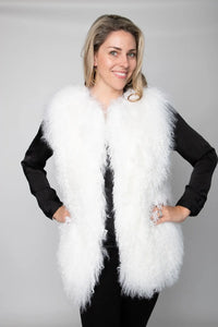 LaBelle Since 1919 White Mongolian Lamb Vest