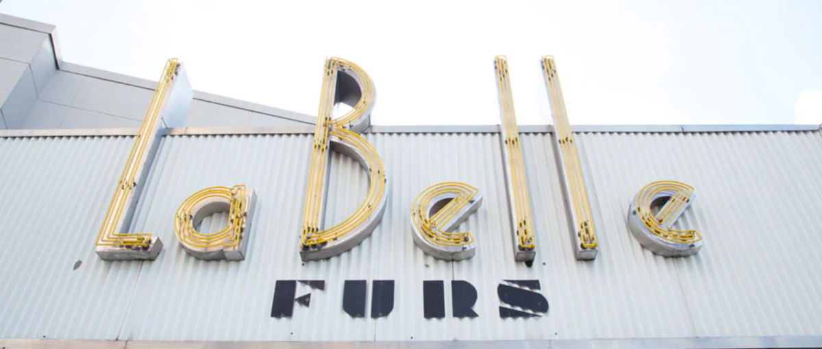 The original iconic LaBelle Furs sign in downtown Orlando