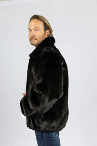 Men's Ranch Full Skin Mink Reversible Bomber Jacket