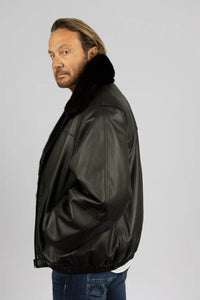 Men's Ranch Full Skin Mink Reversible Bomber Jacket