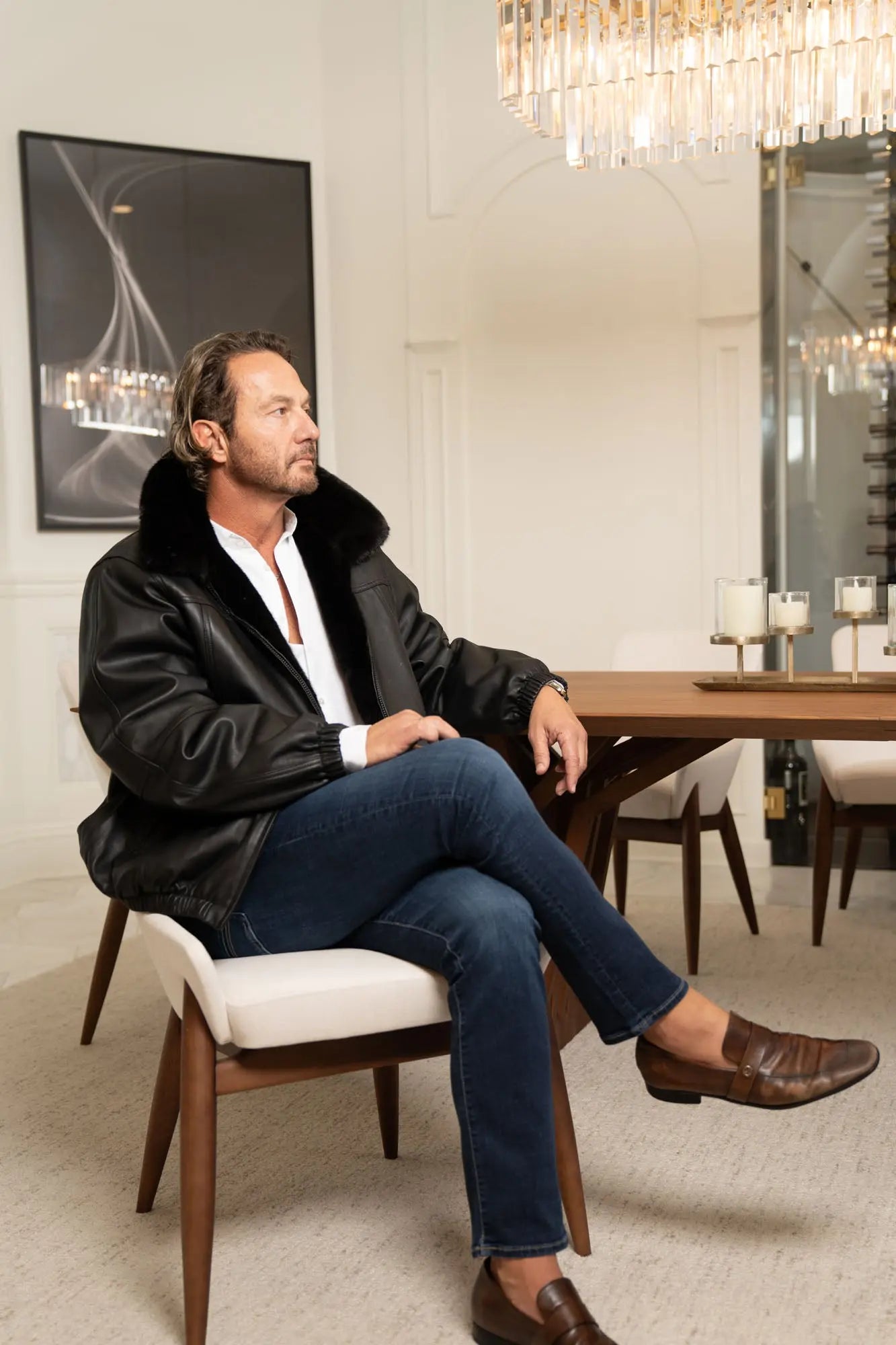 Men's Ranch Full Skin Mink Reversible Bomber Jacket – LaBelle