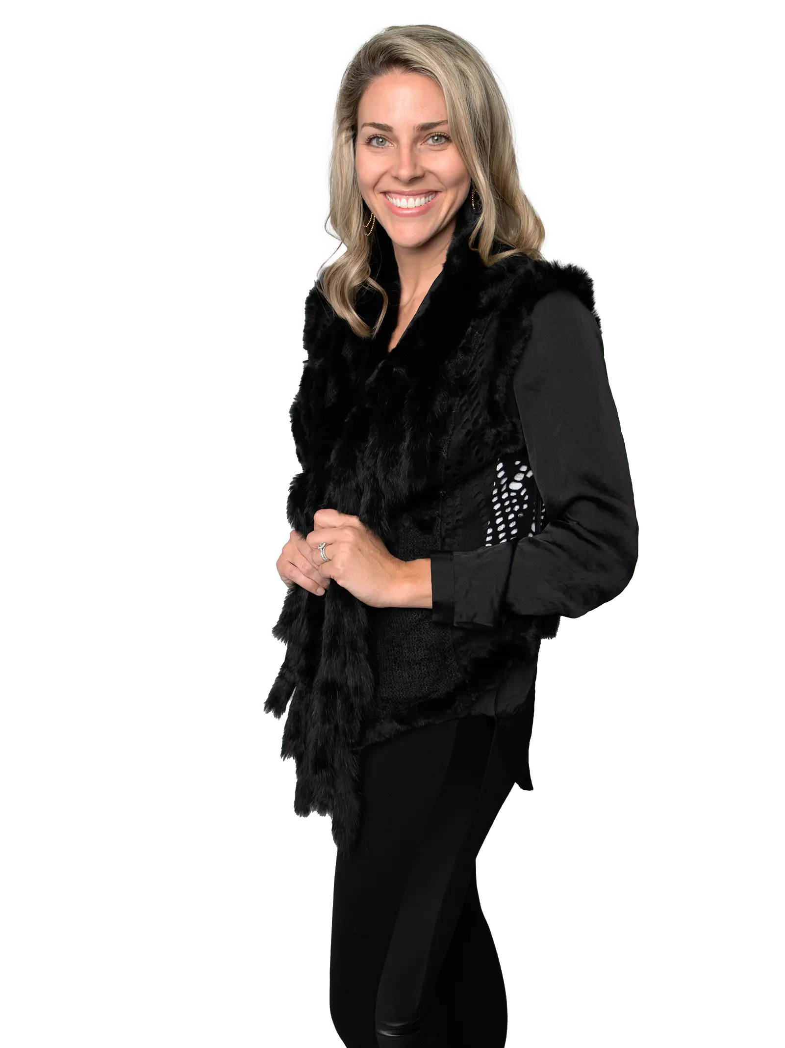 Wool/Rex/Long Hair Rabbit Vest - LaBelle Since 1919