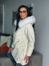 White Parka Jacket with Fox rim