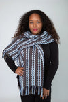 Missoni Blue Black & Gold Zig Zag Scarf