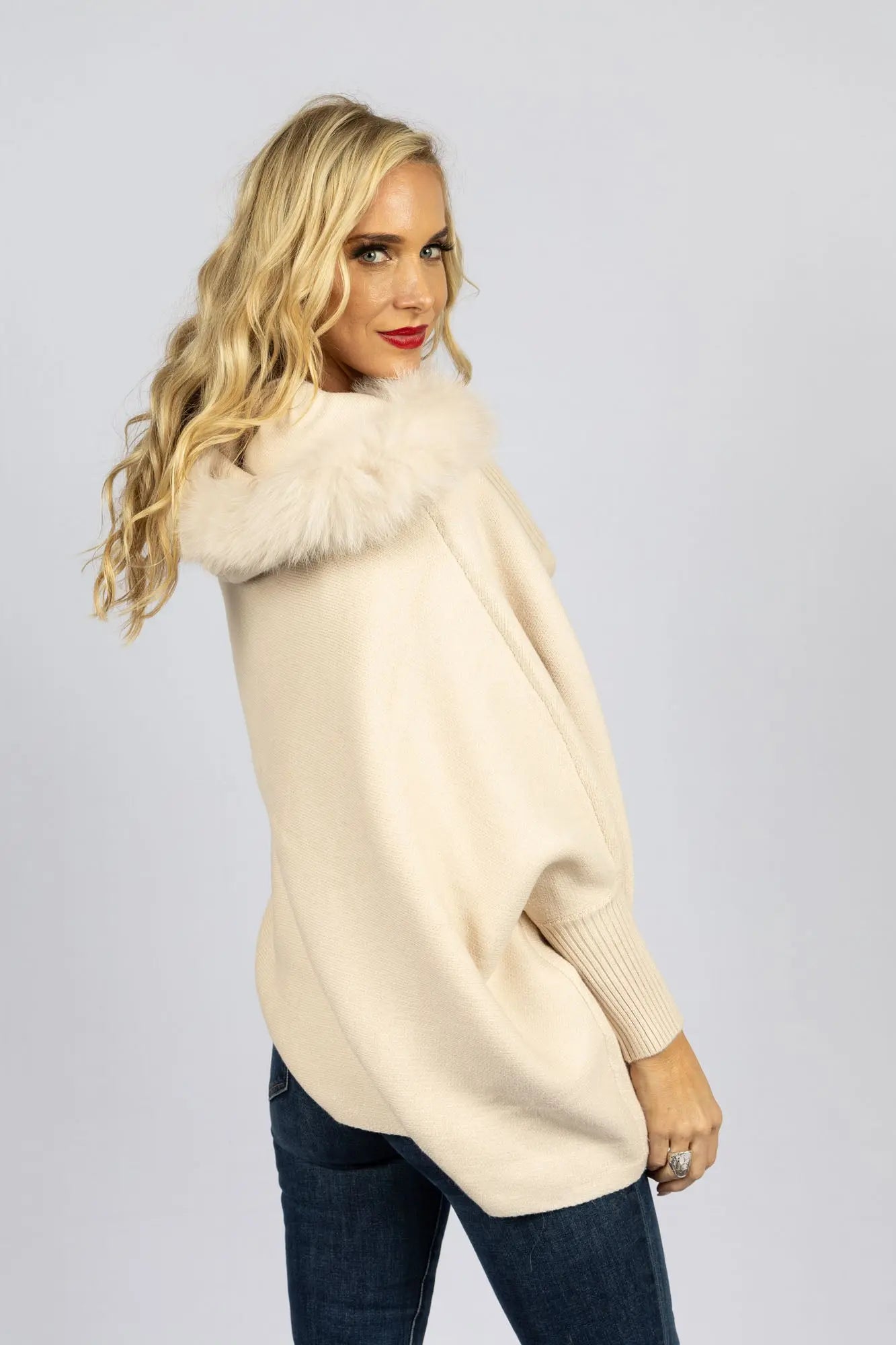 Zip Up Hoodie with Fox Trimmed Hood – LaBelle Since 1919