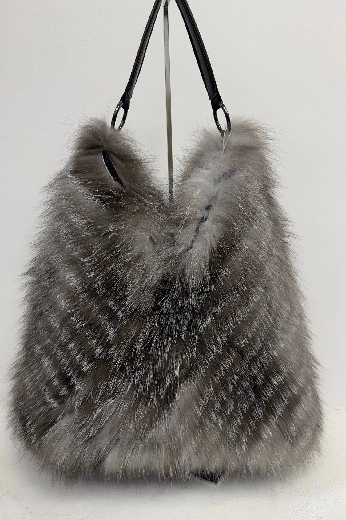 Fox Fur Bucket Bag