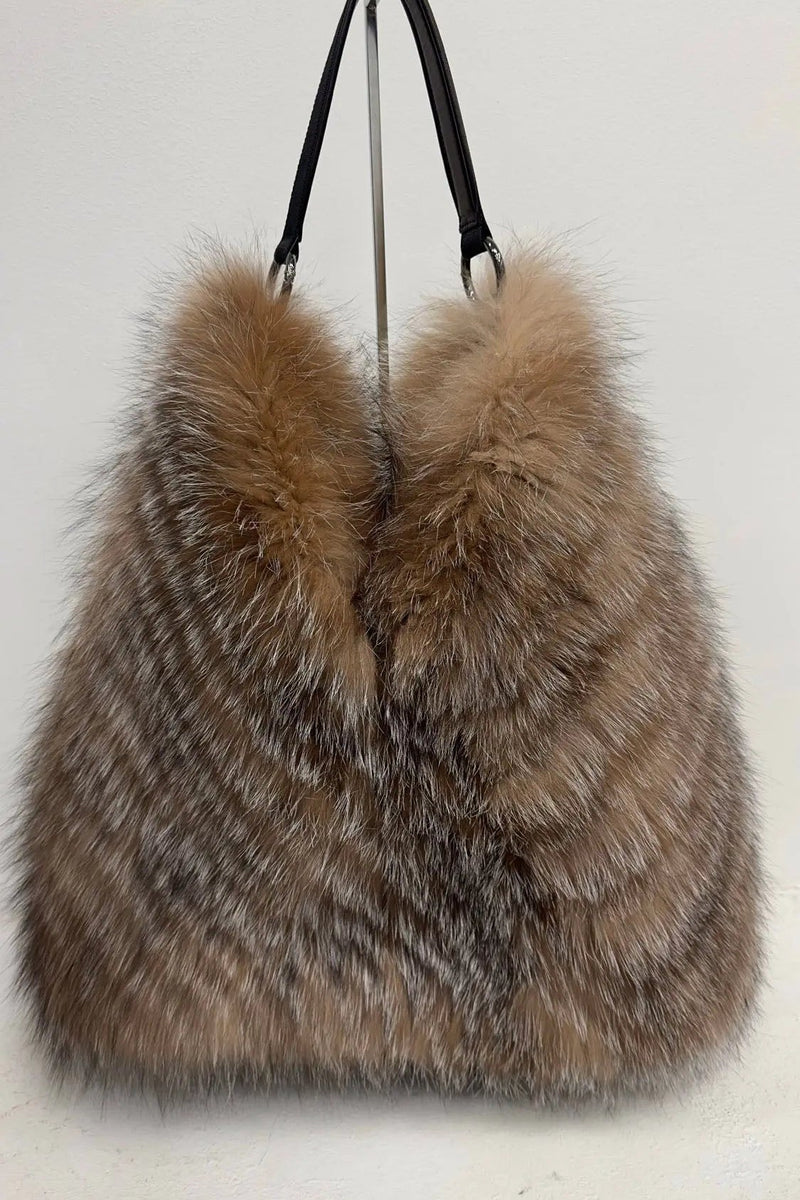 Fox Fur Bucket Bag