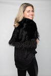 Black Lamb Cape w/ Ostrich Feathers