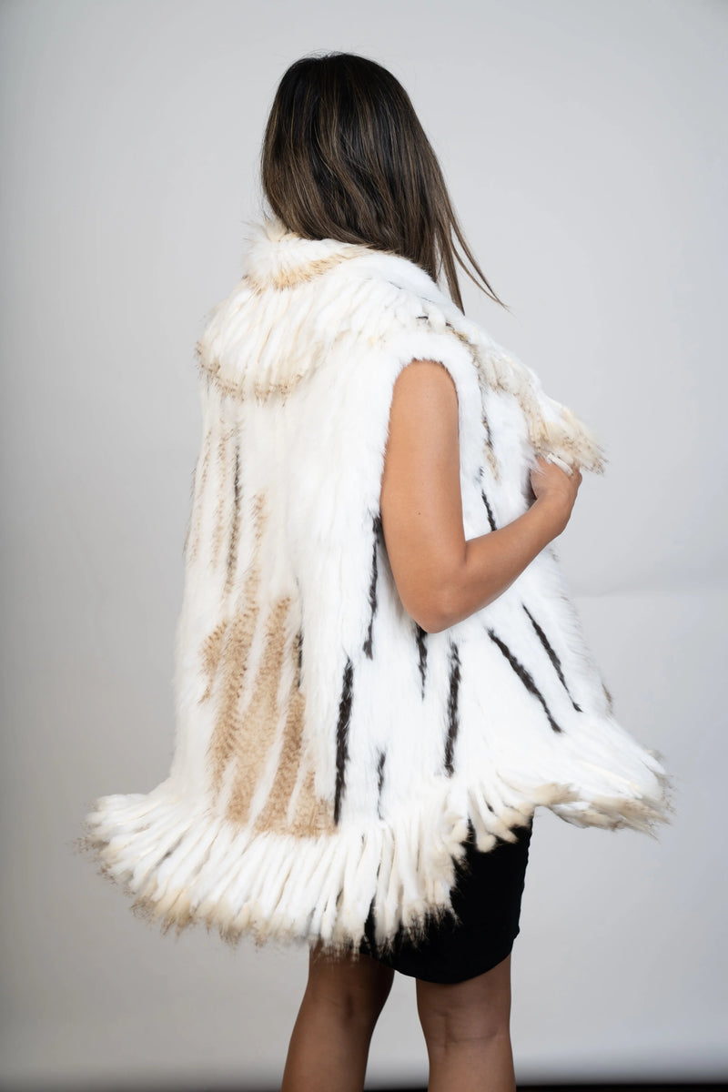 Multi Color Knitted Rexx Rabbit/Fox/Raccoon Vest