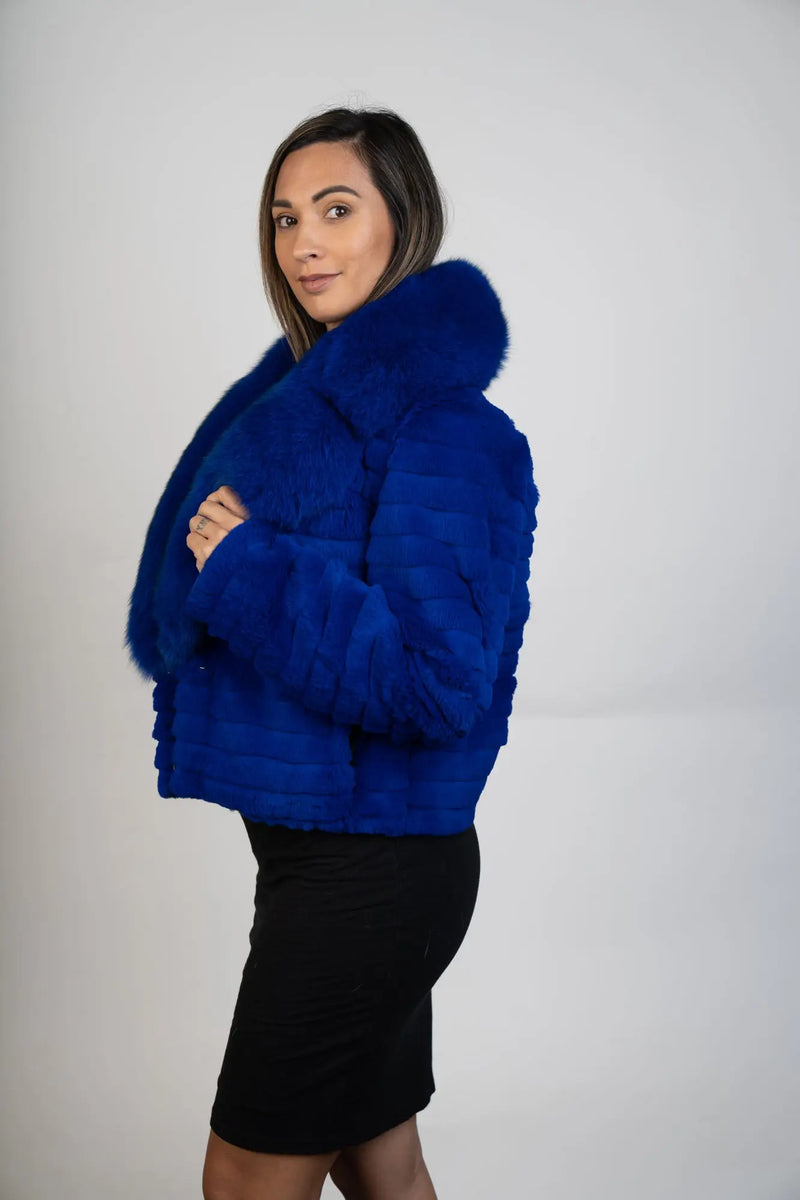 Dyed Electric Blue Fox/Rexx Jacket