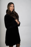 LaBelle Since 1919 Black Sheared Mink Fit-N-Flare Stroller W/Sable Collar