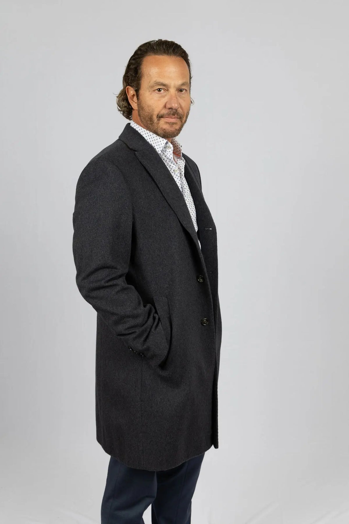 Men's Charcoal Wool Blend Coat 42 / 92315800