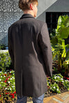 Men's Poly/Wool Blend- Black/Brown Coat