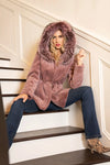 LaBelle Since 1919 Dyed Rose Petal Fox/Sheared Mink Jacket