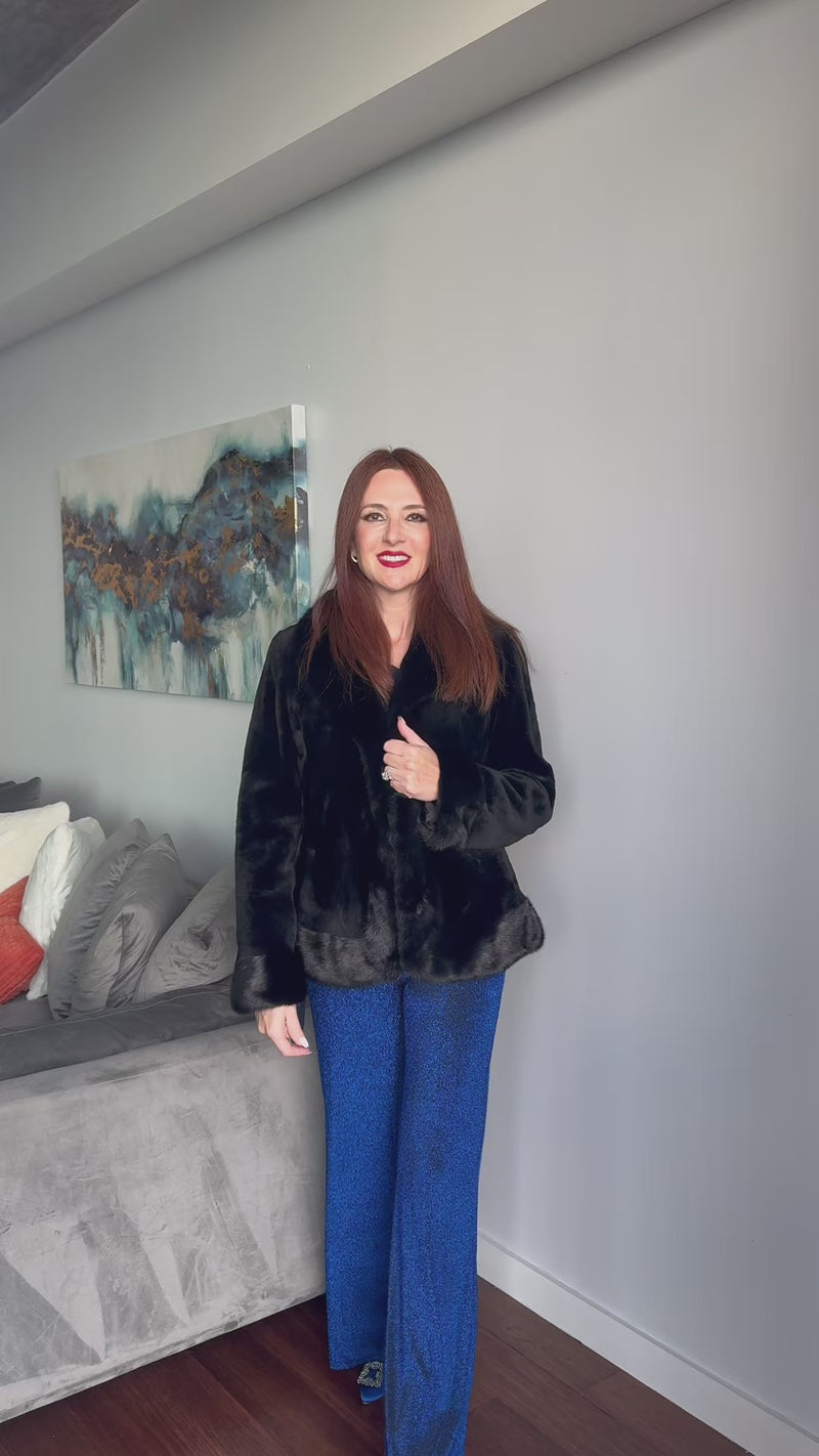 Black Sheared Mink Jacket