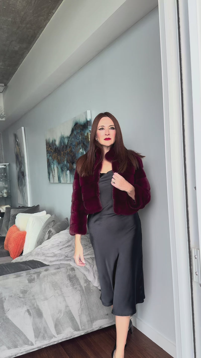 Merlot Mink Bolero Jacket