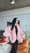 Dusty Rose 100% Cashmere Cape with Fox Trim