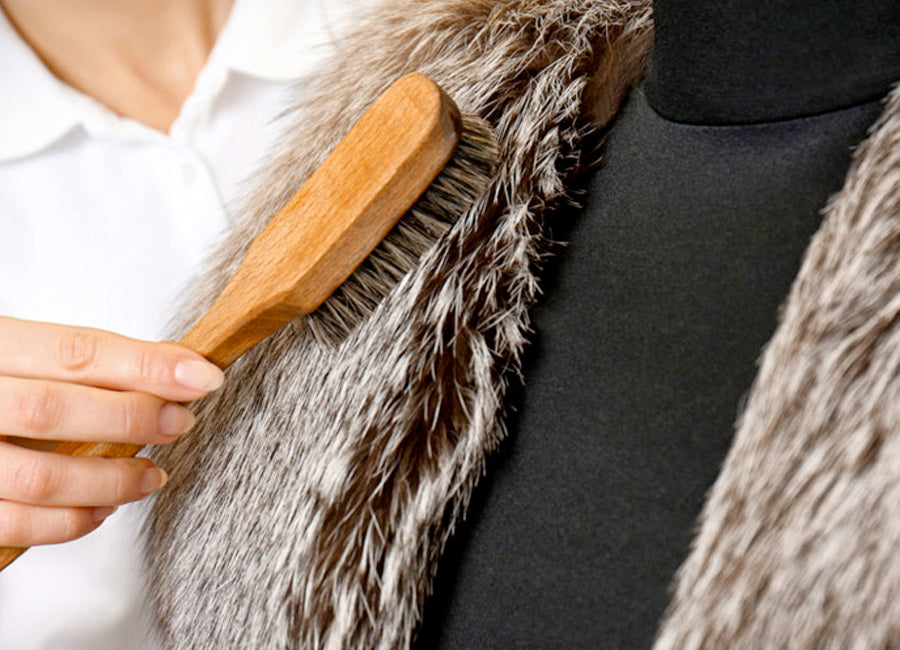 Fur garment being professionally cleaned at LaBelle